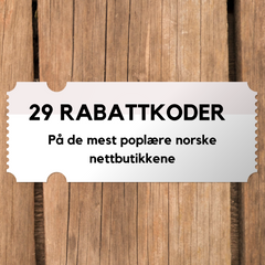 29 Gratis Rabattkoder (sendes på epost)